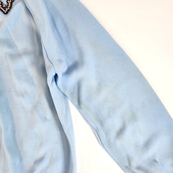 Vintage Ban Lon Blue Knit Cardigan Sweater - M - Picture 4 of 5